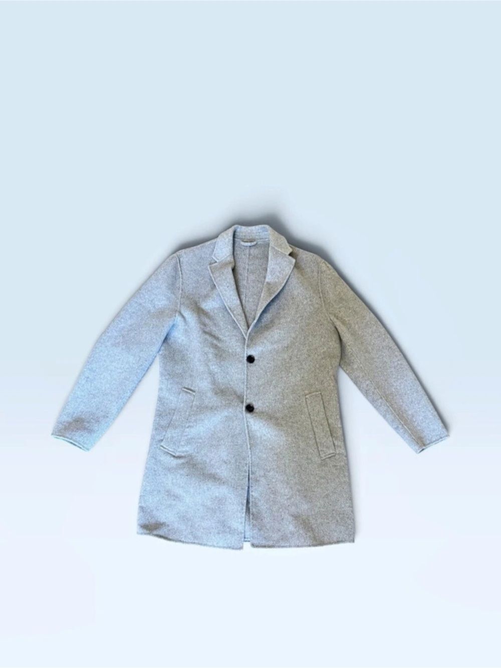 Zara Gray Wool-Style Coat Size Medium Like New
